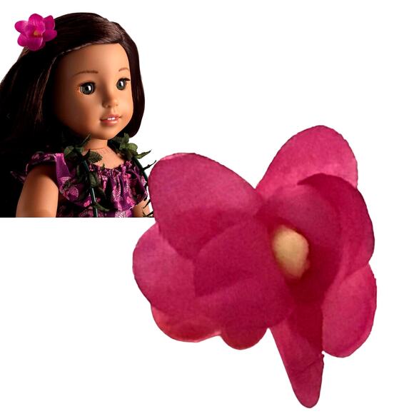 NEW American Girl NANEA ORCHID HAIR FLOWER CLIP Holoku Dress Accessory Kanani + - Picture 1 of 8